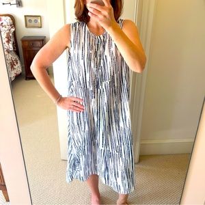 Hatch Maternity Dress White and Blue